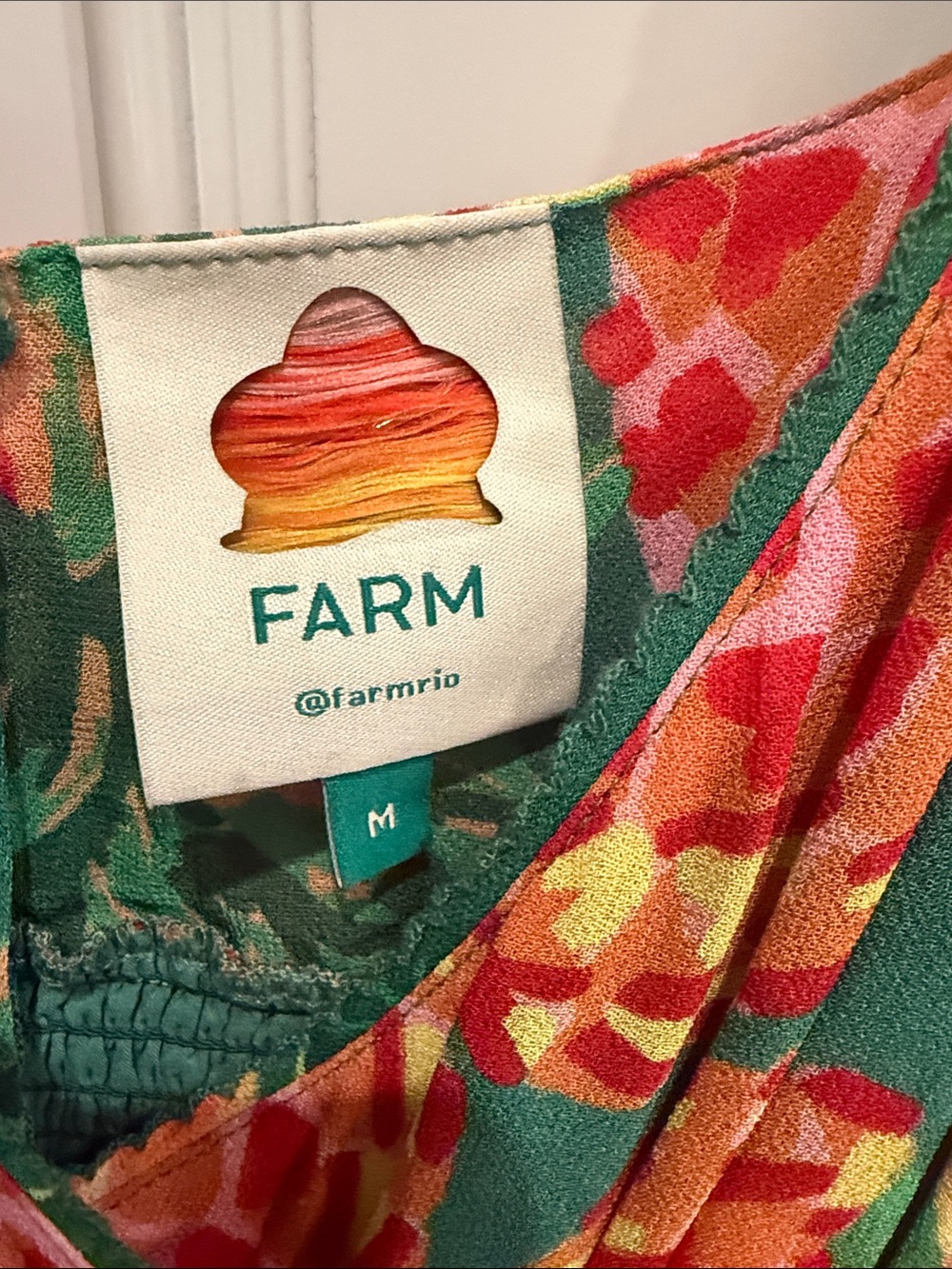 Pineapple Galore Smocked Waist Maxi Dress by Farm Rio Medium Like New - Picture 4 of 5